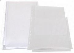 File de protectie A4 Jumbo, transparente, cu burduf de 20 mm si clapa superioara, 180 mic, 10buc/set