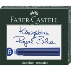 Patroane scurte, cerneala albastra, 6buc/set, 185506 Faber Castell