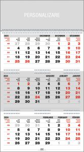 Calendar triptic de perete, pliat, 33cm x 48cm, 2024, EGO