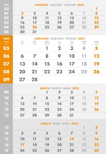 Calendar triptic de perete, special, 33cm x 48cm, 2023, EGO