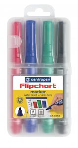 Flipchart marker 4culori/set, varf 2,5 mm, Centropen 8550