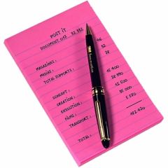 Notes autoadeziv liniat 102mm x 152mm, 100 file/buc, roz neon, Post-it 3M