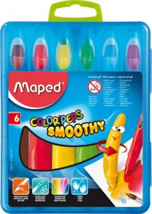 Creioane colorate cerate pe baza de gel solid, 6culori/set, Color Peps Smoothy Maped