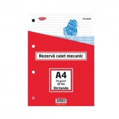 Rezerve ptr.caiet mecanic A4, 50 file/set, dictando, Daco