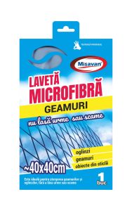 Laveta microfibra profesionala pt. geamuri, 40x40cm, MSV
