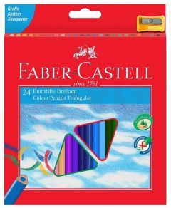 Creioane colorate 24culori/set si o ascutitoare Faber Castell-FC120524