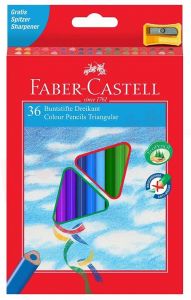 Creioane colorate 36culori/set si o ascutitoare Faber Castell-FC120536