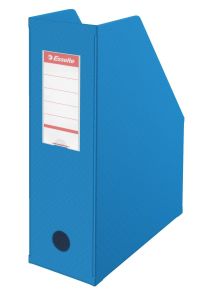 Suport vertical carton plastifiat albastru, pliabil, Esselte