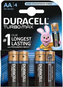 Baterie alcalina, cilindrica, R6, AA, 4buc/set, Turbo Max Duracell