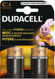 Baterie alcalina, cilindrica, R14, C, 2buc/set, Duracell