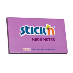 Notes autoadeziv 127mm x 76mm, 100 file/buc, mov neon, Stick'n