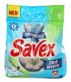 Detergent pudra pentru tesaturi, automat, 4kg, Parfum Lock 2 in 1 White Savex