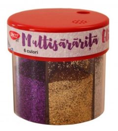 Pudra glitter 6 culori, 50g/tub, Multisararita Daco