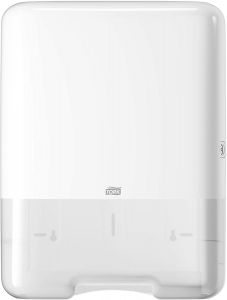 Dispenser din plastic alb pentru servetele in V, 439x136x333mm, Tork 553000