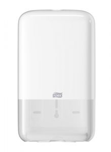Dispenser din plastic alb pentru hartie igienica portionabila, Tork 556000