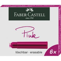 Patroane scurte, cerneala roz, 6buc/set, 185508 Faber Castell