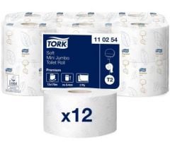 Hartie igienica alba mini jumbo, pt dispenser, 2 straturi,170ml, 12role/bax Tork Premium Soft 110254