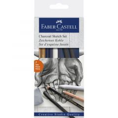 Carbune pentru desen si schite, 7piese/set, Faber Castell-FC114002