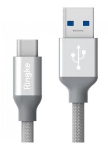 Cablu de date USB / USB-C, 1m, argintiu, Premium Ringke
