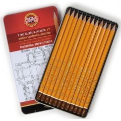 Set creioane tehnic, 12buc/set, cutie metalica, Arta Koh-I-Noor K1502-7