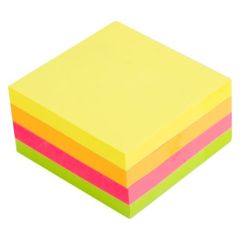Notes autoadeziv cub 76mm x 76mm, 400 file/set, culori neon, Deli