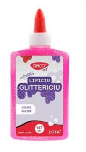Adeziv lichid 147ml, roz, Lipiciu glittericiu Daco