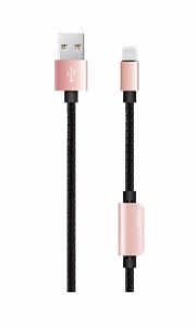 Cablu de date USB / Lightning cu adaptor audio, 1,2m, rose gold, D20 Benks
