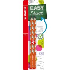 Creion fara guma, 2buc/set, corp portocaliu, EasyGraph Stabilo