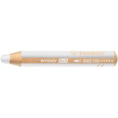 Creion colorat alb Woody 3 in 1 Stabilo SW880100