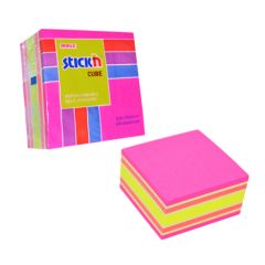 Notes autoadeziv cub 76mm x 76mm, 400 file/set, neon si pastel asortate, Stick'n HO-21536