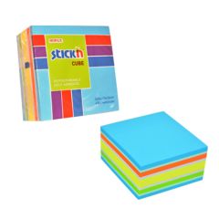 Notes autoadeziv cub 76mm x 76mm, 400 file/set, neon si pastel asortate, Stick'n HO-21538