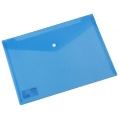 Mapa plastic cu capsa A4, transparent albastra, DLE5505B, Deli