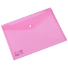 Mapa plastic cu capsa A4, transparent rosu DLE5505R, Deli