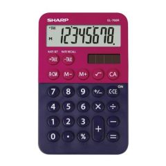 Calculator de buzunar 8 digit, rosu/bleumarin, EL-760RBRB Sharp