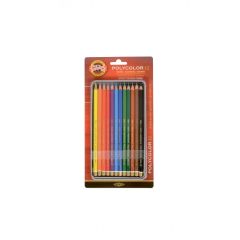 Creioane colorate 12culori/set, cutie metal/blister, Polycolor Koh-I-Noor
