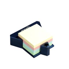 Notes autoadeziv cub 76mm x 76mm, suport, 400 file/set, 4 culori pastel, Stickn HO-21271