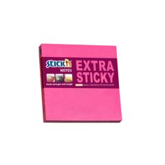 Notes autoadeziv extra sticky, 76mm x 76mm, 90 file/buc, roz neon, Stickn HO-21671