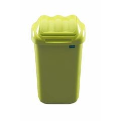 Cos plastic pentru gunoi, capac batant, verde, 50L, PLAFOR Fala