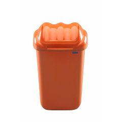 Cos plastic pentru gunoi, capac batant, portocaliu, 50L, PLAFOR Fala