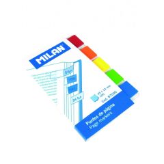Index autoadeziv plastic, 5x20file/set, 45mm x 12mm, transparent/color, Milan 87000