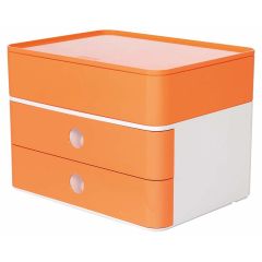 Suport cu 2 sertare pentru documente si cutie accesorii, orange piersica, Allison Smart Box Plus Han