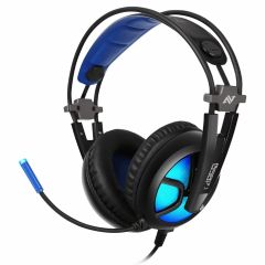Casti on-ear, negru/albastru, cu fir, B581 Virtual 7.1 Abkoncore