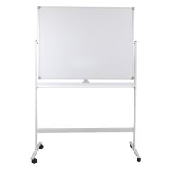 Whiteboard magnetic, dubla fata, rotativa, 120cm x 150cm, pe stand mobil, Optima