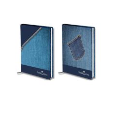 Caiet A5, 120file, dictando, coperta carton rigid, Jeans, Faber Castell
