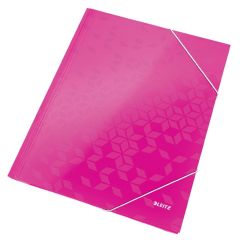 Mapa din carton cu elastic A4, roz, 39820023 Leitz Wow