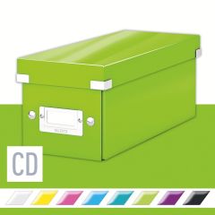Cutie pt. CD/DVD, 14x13x35 cm, carton laminat, verde, WOW Click & Store Leitz