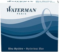 Patroane scurte, cerneala albastra(Mysterious Blue) permanenta, 6buc/set, S0111000 Waterman