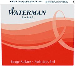 Patroane scurte, cerneala rosu(Audacious Red) permanenta, 6buc/set, S0110970 Waterman