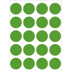 Etichete autoadezive verde, rotunde, diam.19mm, 100buc/set, H1885 HERMA