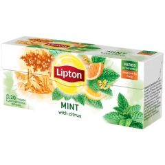 Ceai verde cu aroma de citrice si menta, 20plicuri/cutie, Lipton